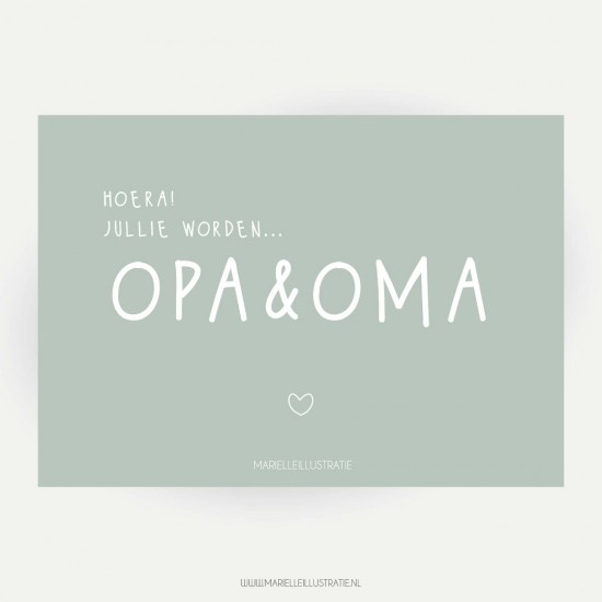 Hoera! jullie worden opa en oma wenskaartMi159