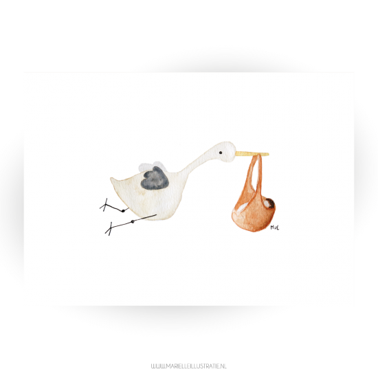 Mi1731 ooievaar l webshop voorzijde 105x148 marielleillustratie 01