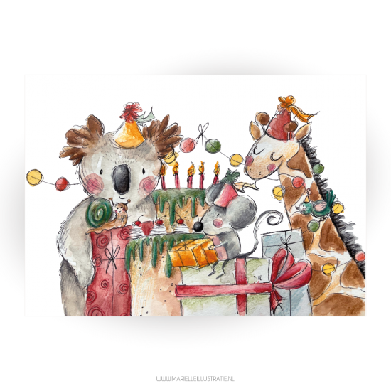 Mi240 feestje l voorzijde 105x148 webshop marielleillustratie 01