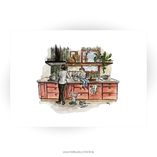 Mi285 koken   kaart 10x15cm   marielleillustratie 03