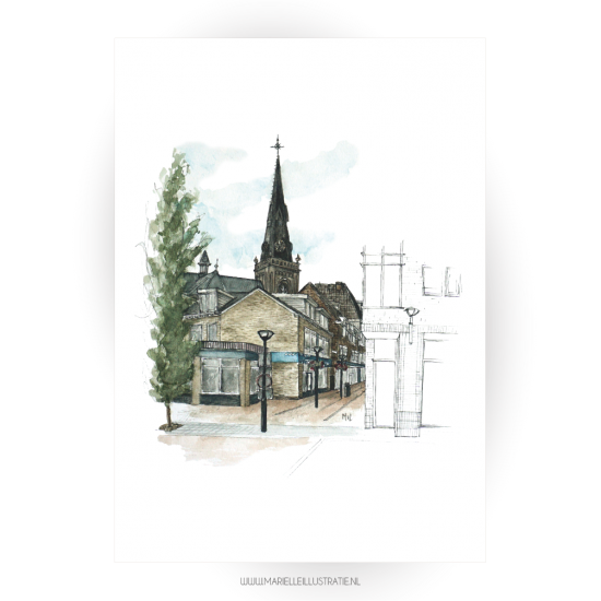 Mi294 boskoop dorp   kaart 10x15   marielleillustratie 07