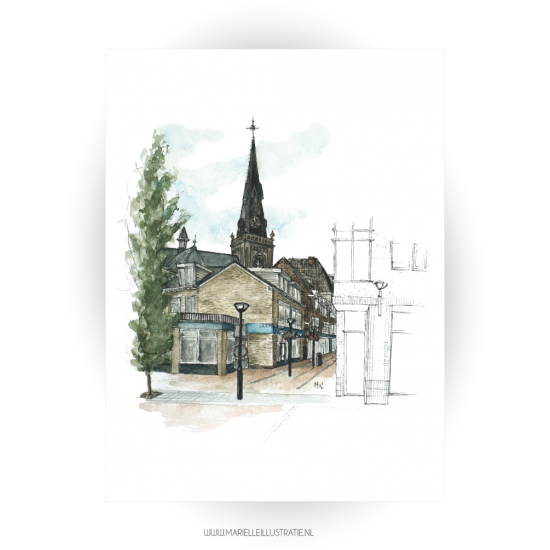 Mi294 boskoop dorp   poster 300x400   marielleillustratie 03