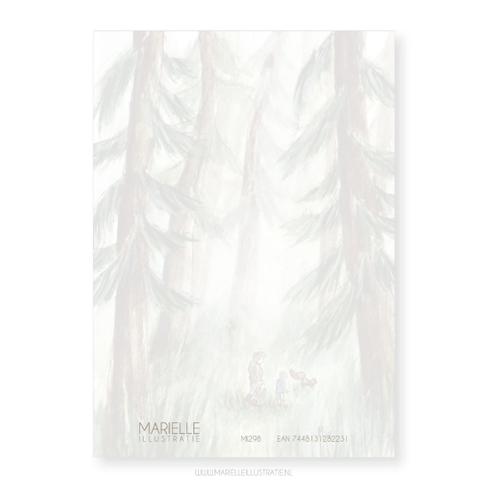 Mi298 in het bos   kaart 10x15    marielleillustratie 04