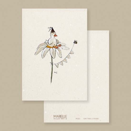 Mi303 eend op bloem   marielleillustratie 07