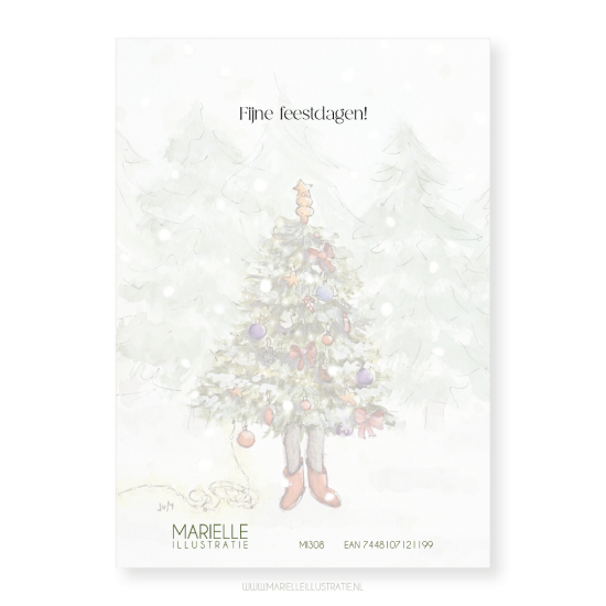 Mi308 kerstboom   kaart 10x15    marielleillustratie 04