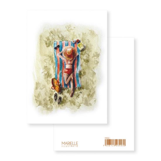 Mi361 zomers op handdoek   marielleillustratie 06