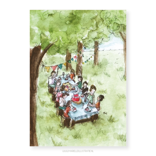 Mi374 vriendengroep aan tafel   marielleillustratie 03