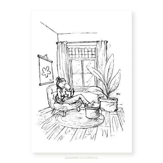 Mi407 boek lezen   lijnen   marielleillustratie 03