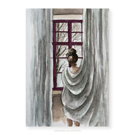 Mi451 in het gordijn bij het raam   marielleillustratie 03