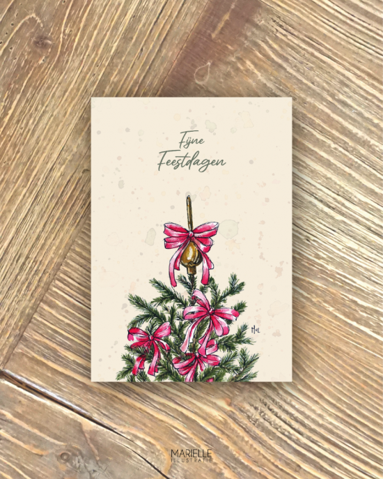 Mi507 kerstboom met strikken   marielleillustratie 10