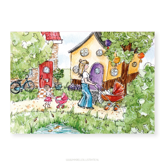 Mi544 moeder met kind wandelen   marielleillustratie 03