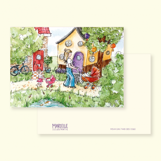 Mi544 moeder met kind wandelen   marielleillustratie 07